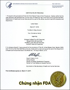 FDA Hoa Kỳ - Viên uống Collagen Nubest Plus