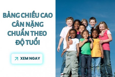 Bảng chiều cao cân nặng chuẩn cho trẻ theo từng độ tuổi