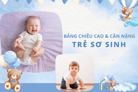 Bảng chiều cao cân nặng trẻ sơ sinh