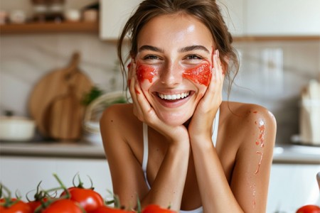 Làm đẹp da mặt bằng mặt nạ cà chua với nước cốt chanh Làm đẹp da mặt bằng mặt nạ cà chua với nước cốt chanh