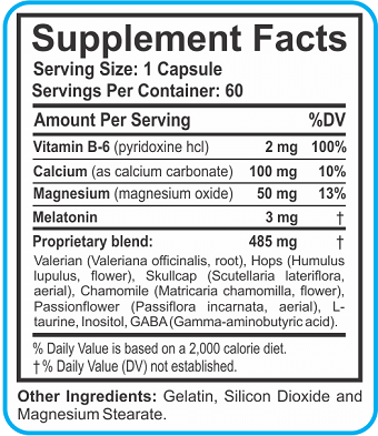 Bảng thành phần: Viên ngủ Nu Sleep