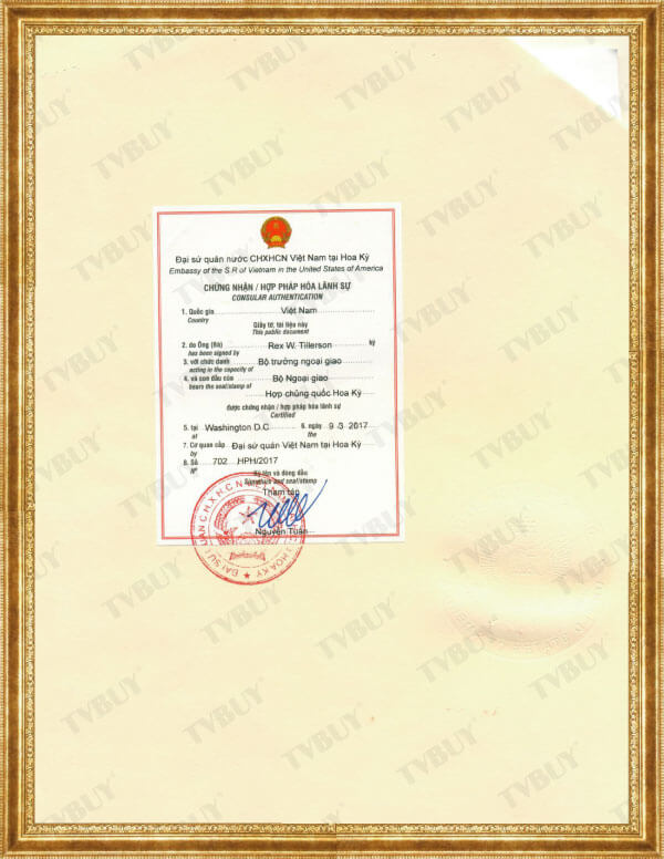 Bản dịch xác nhận của Bộ Ngoại Giao Hoa Kỳ - bởi Đại sứ quán VN