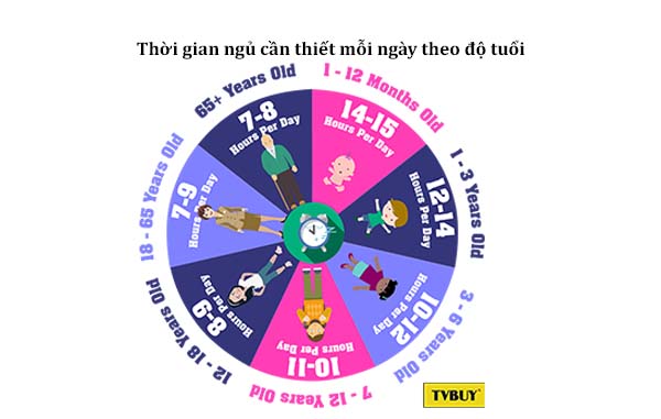 thời gian ngủ cần thiết mỗi ngày theo tuổi