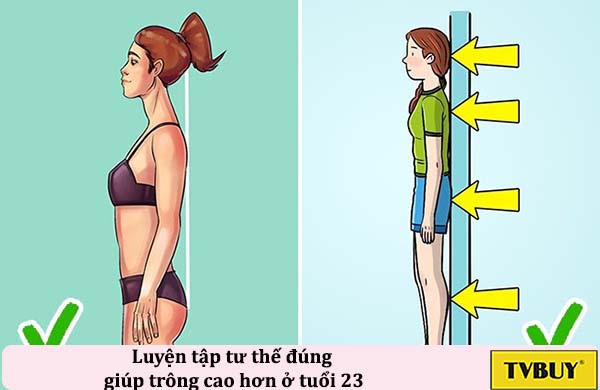 tư thế đúng giúp tăng chiều cao tuổi 23