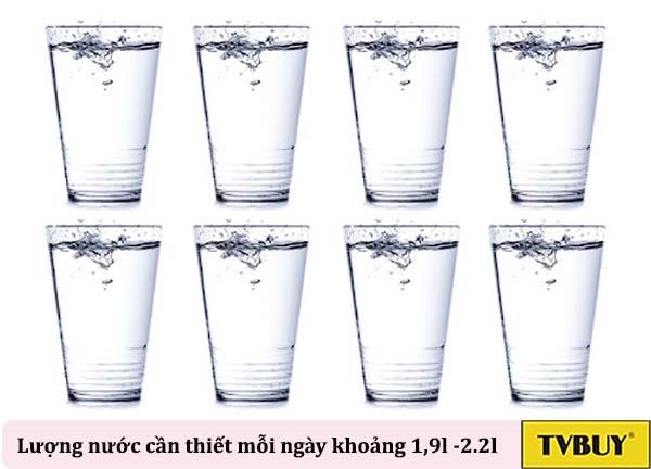 Lượng nước cần thiết mỗi ngày ở độ tuổi 16 nên là 1,9l -2.2l 