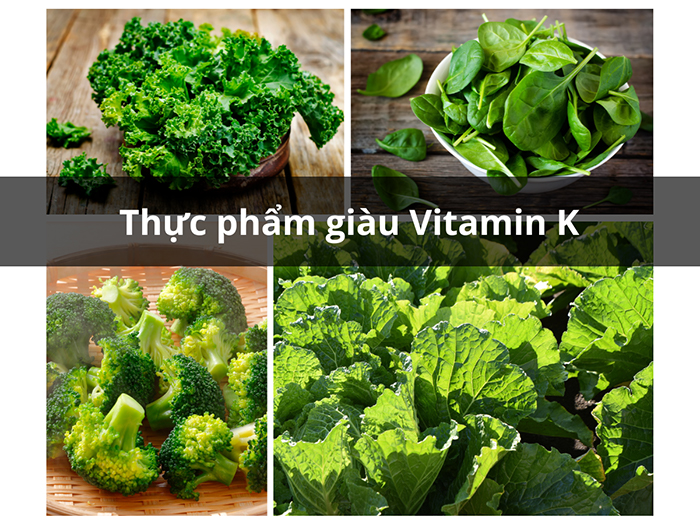 Vitamin K chủ yếu được cung cấp từ rau xanh