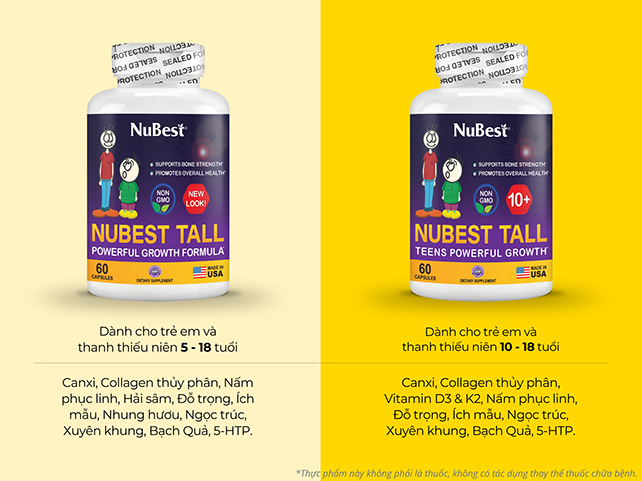2 sản phẩm TPBVSK của NuBest Tall phù hợp cho độ tuổi 14
