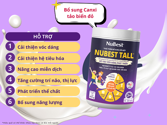Bứt phá chiều cao với Sữa bột NuBest Tall hỗ trợ phát triển chiều cao mỗi ngày 