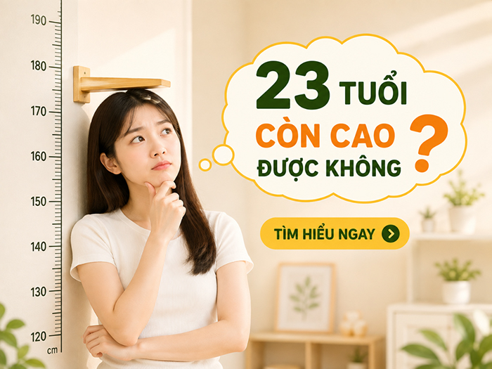 23 tuổi thường đã qua độ tuổi phát triển chiều cao tự nhiên.
