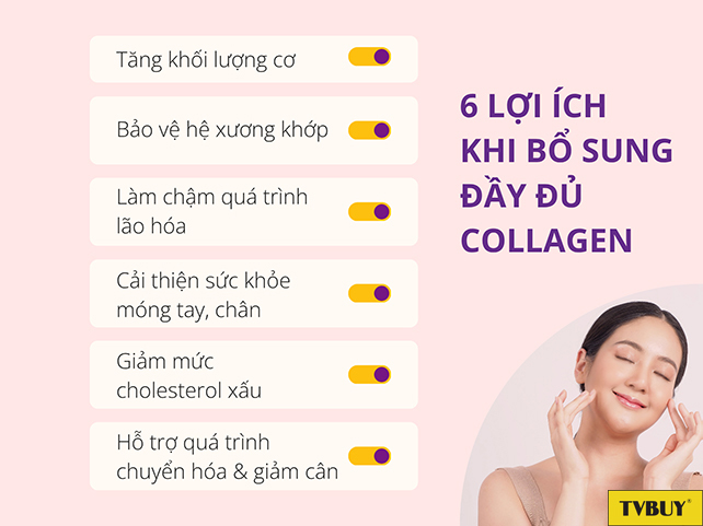 Những lợi ích khi bổ sung đầy đủ collagen cho cơ thể