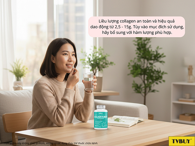 Tùy vào nhu cầu sử dụng, cần bổ sung hàm lượng collagen phù hợp