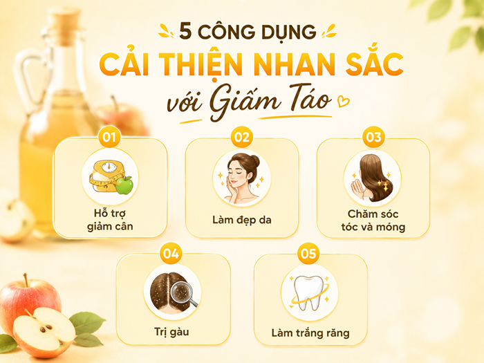 5 công dụng cải thiện nhan sắc với giấm táo.