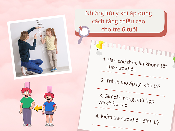 Những lưu ý khi áp dụng phương pháp tăng chiều cao cho trẻ 6 tuổi