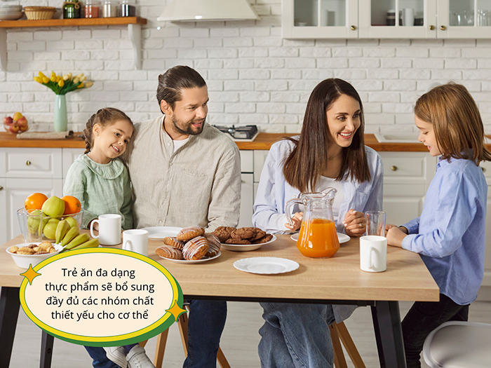 Ăn uống đa dạng các chất giúp chiều cao phát triển tối ưu