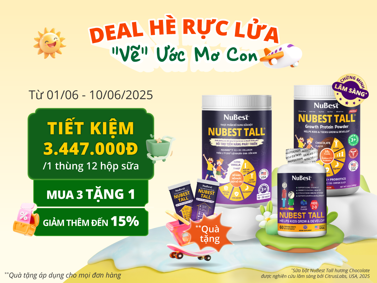 Giúp con cao khỏe để vui chơi thỏa thích dịp hè với các sản phẩm hỗ trợ đang được ưu đãi