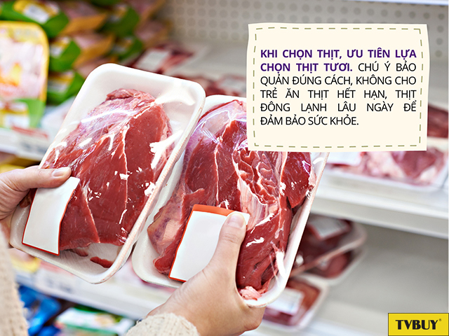 Lựa chọn thịt nạc, thịt tươi ngon để đảm bảo giá trị dinh dưỡng