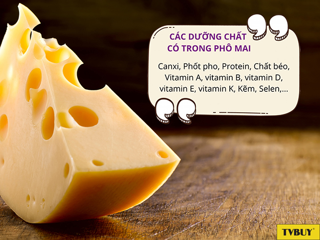 Các dưỡng chất có trong phô mai