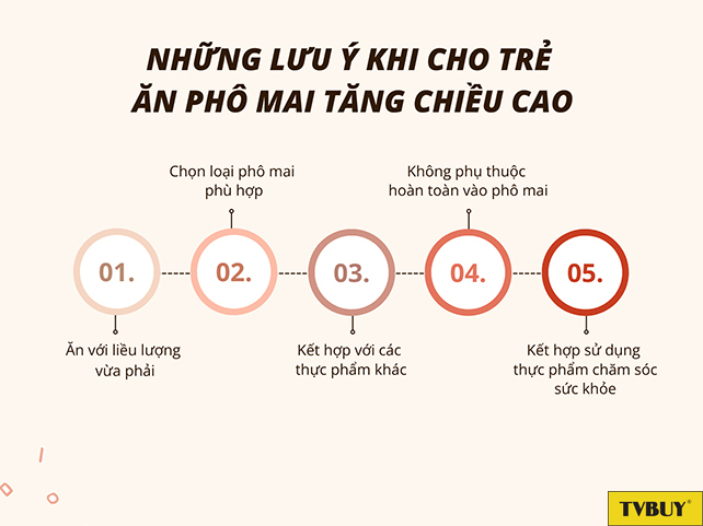 Những lưu ý khi cho trẻ ăn phô mai tăng chiều cao