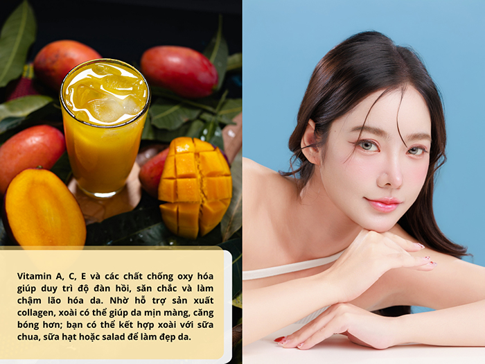 Xoài chứa đa dạng vitamin hỗ trợ cải thiện sức khỏe làn da