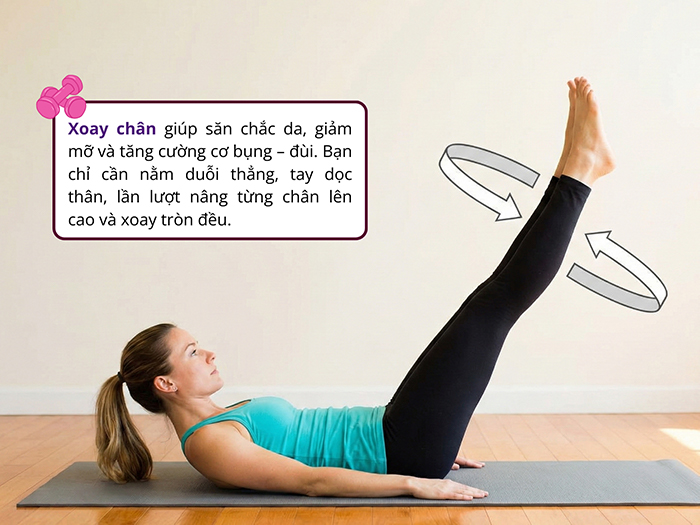 Bài tập xoay chân đơn giản nhưng giảm mỡ bụng rất hiệu quả