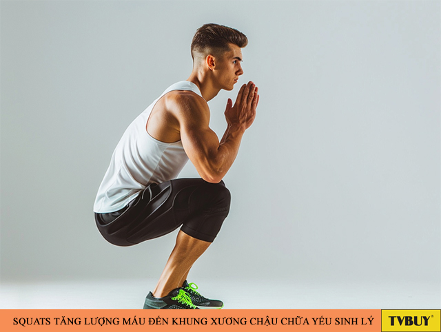 Bài tập squats tăng lưu lượng máu đến khung xương chậu
