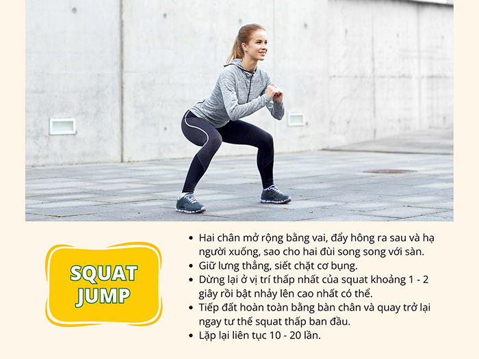 Các bước tập bật nhảy Squat Jump