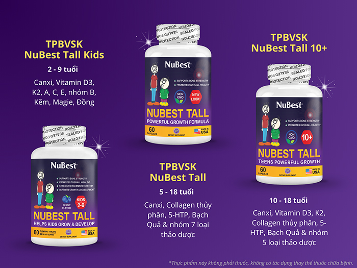 Dòng TPBVSK của NuBest Tall hỗ trợ phát triển xương cho trẻ