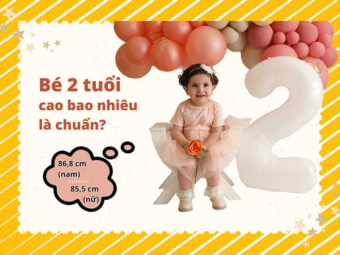 Chiều cao chuẩn của các bé 2 tuổi