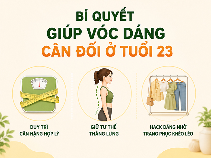 Bí quyết giúp vóc dáng cân đối ở tuổi 23.