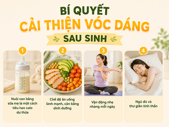 Cách giúp mẹ bỉm lấy lại vóc dáng sau sinh an toàn.