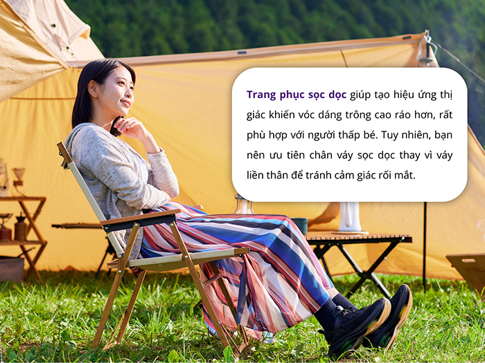 Họa tiết sọc dọc giúp chân có cảm giác dài hơn