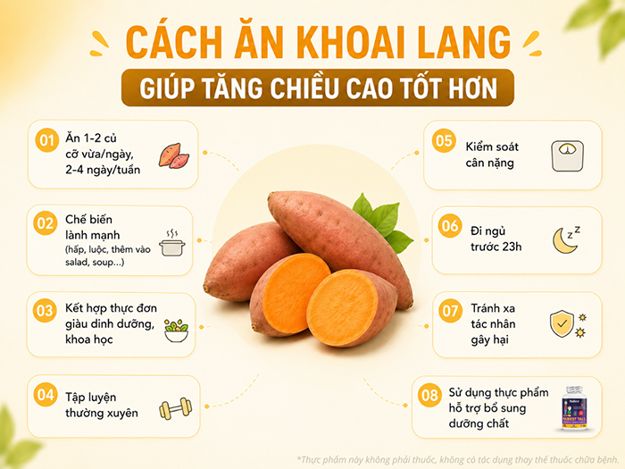 Cách ăn khoai lang giúp tăng chiều cao tốt hơn