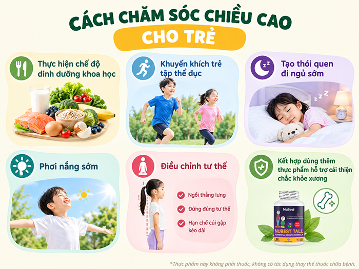 Cách chăm sóc chiều cao cho trẻ em và thanh thiếu niên.