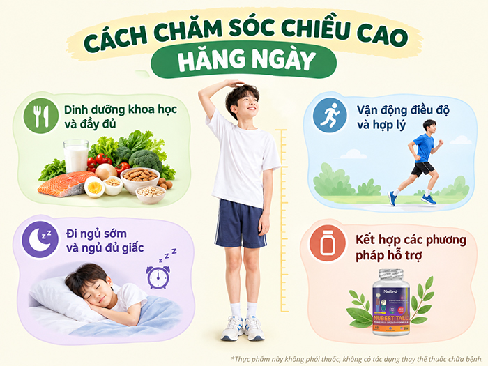 Cách chăm sóc chiều cao đơn giản hằng ngày.