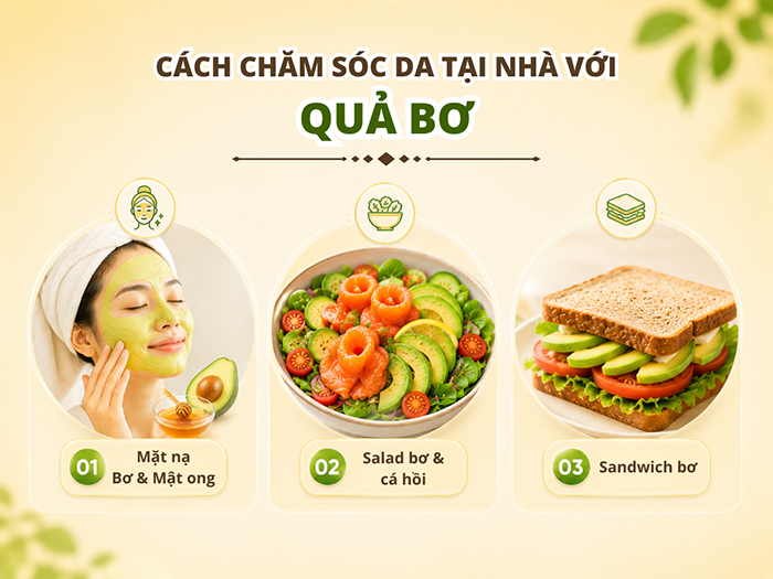 Bơ cung cấp axit béo lành mạnh giúp da ẩm mịn.