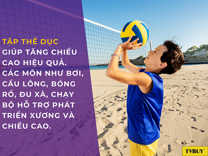 Vận động thể chất như thể dục thể thao tác động 20% quá trình tăng chiều cao