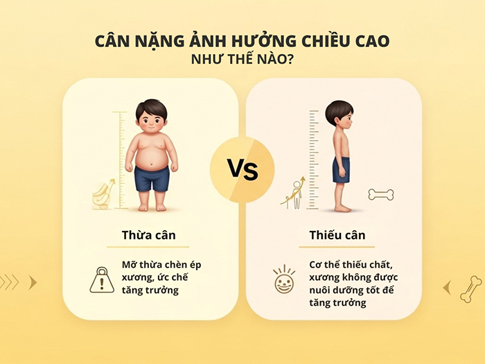 Trọng lượng cơ thể tác động đến sức khỏe và khả năng phát triển của xương.