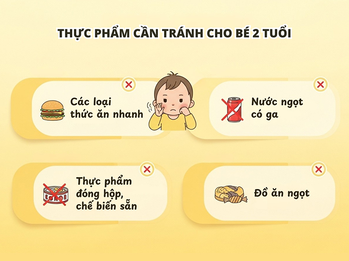 Thực phẩm cần tránh nếu muốn bé 2 tuổi phát triển chiều cao.