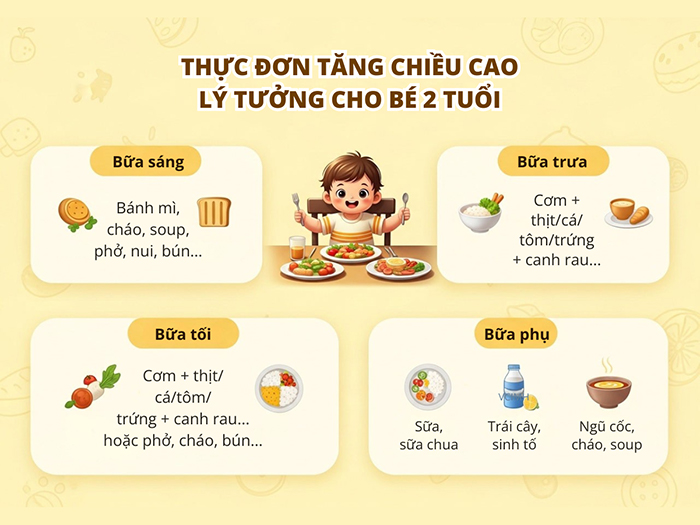 Thực đơn ăn uống lý tưởng cho bé 2 tuổi.