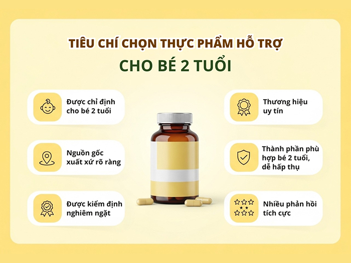 Tiêu chí chọn thực phẩm hỗ trợ phát triển cho trẻ nhỏ 2 tuổi.