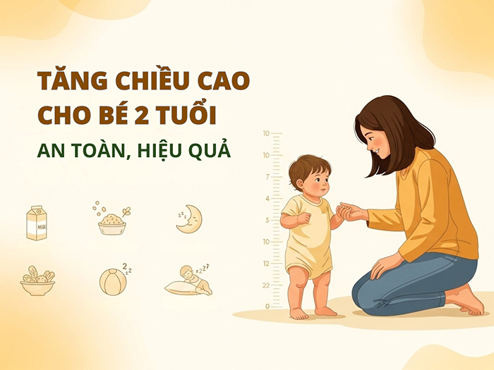 Tăng chiều cao cho bé 2 tuổi cần áp dụng đúng phương pháp chăm sóc.