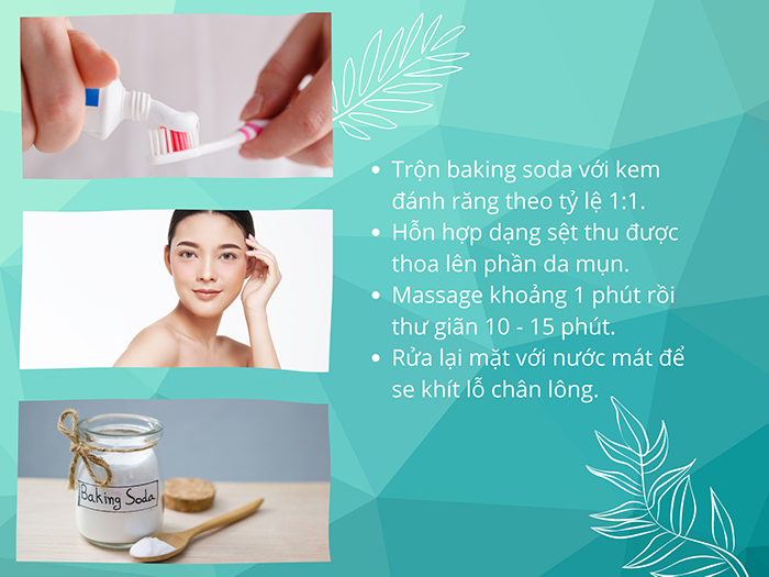 Trị mụn bằng kem đánh răng và baking soda