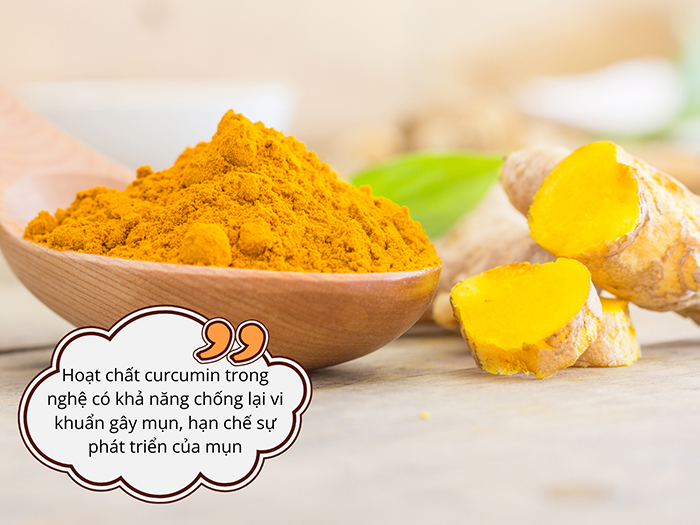 Nghệ tươi giúp kháng viêm, ngăn ngừa sẹo mụn hiệu quả