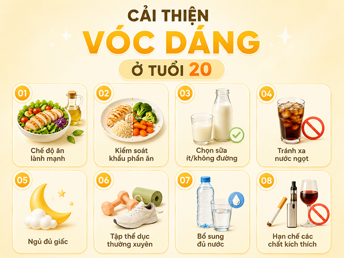 Cải thiện vóc dáng ở tuổi 20 cần ghi nhớ những điều này.