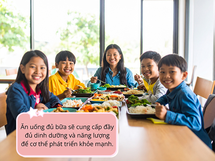 Ăn uống đầy đủ sẽ cung cấp đầy đủ vitamin & khoáng chất để xương phát triển