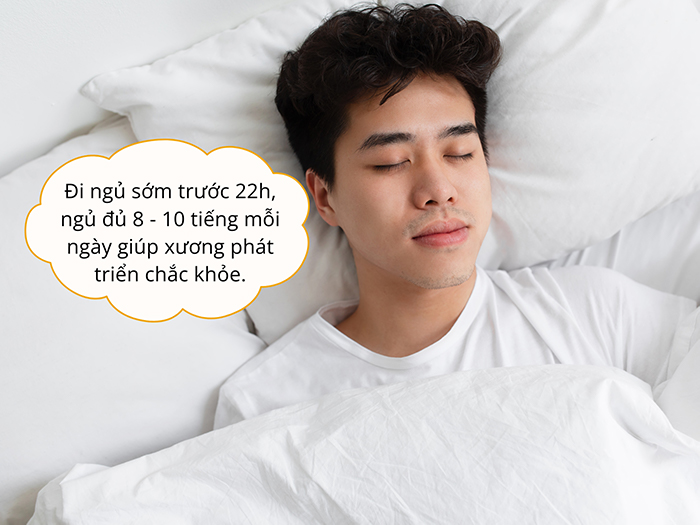 Đi ngủ sớm tạo điều kiện để xương phát triển