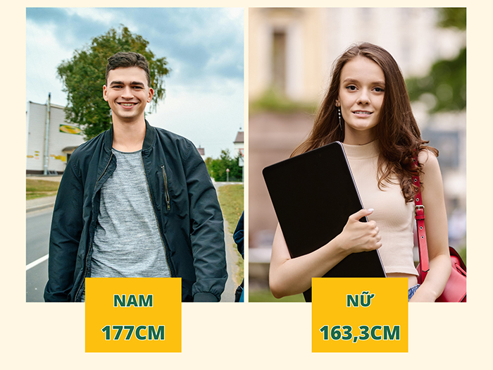 Chiều cao chuẩn của nam và nữ trưởng thành