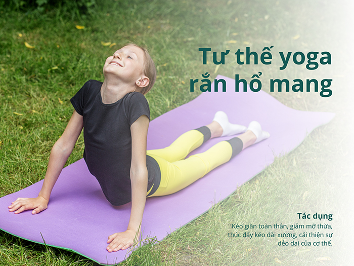 Tư thế yoga rắn hổ mang giúp kéo dài toàn thân và giảm mỡ rất tốt