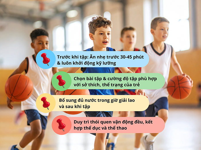 Lưu ý khi cho trẻ 6 tuổi tập luyện thể dục thể thao