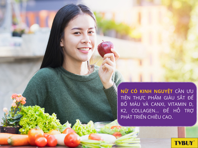 Chế độ ăn uống khoa học giúp nữ giới phát triển chiều cao tốt